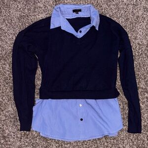 Navy and Blue Layered Sweater Top